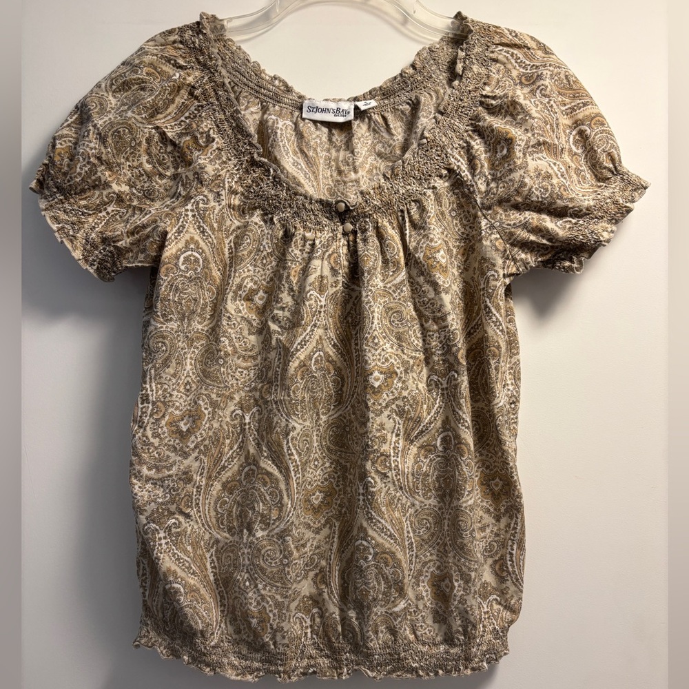 St. John’s Bay paisley print cotton peasant top